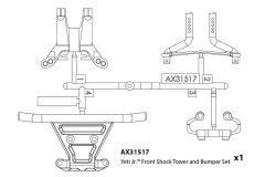 Axial - Front Shock Tower/Bumper Set Yeti Jr AX31517 Hobbico