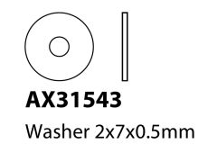 Axial - Washer 2x7x.5mm - 10 pcs AX31543 Hobbico