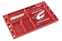 Team Corally - Multi-purpose Ultra Tray - Mehrzweck Kleinteile Behälter - Lötvorrichtung - CNC gefrästes Aluminium - Farbe Rot C-16306