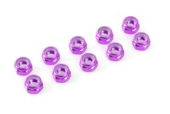 Team Corally - Aluminium Sechskantmutter Selbstsichernd - M2 - Violet - 10 St C-31012