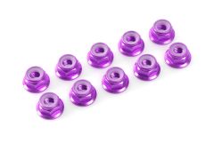 Team Corally - Aluminium Sechskantmutter Selbstsichernd - M3 - mit Bund - Violet - 10 St C-31122