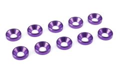 Team Corally - Aluminium Unterlegscheibe - für M4 Senkkopfschrauben - AD=10mm - Violet - 10 St C-31212