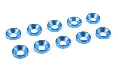 Team Corally - Aluminium Unterlegscheibe - für M4 Senkkopfschrauben - AD=10mm - Blau - 10 St C-31214