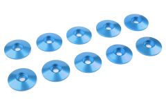 Team Corally - Aluminium Unterlegscheibe - for M3 Linsenkopfschrauben - AD=15mm - Blau - 10 St C-31314