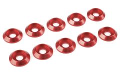 Team Corally - Aluminium Unterlegscheibe - for M4 Linsenkopfschrauben - AD=12mm - Rot - 10 St C-31325