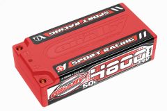 Team Corally - Sport Racing 50C LiPo Battery - 4800mAh - 7.4V - Shorty 2S - 4mm Bullit C-49405