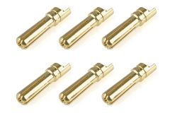 Team Corally - Bullit Steckverbinder 4.0mm - Stecker - mit Schlitz - Vergoldet - Ultra niedrigen Widerstand - Gerade Kabel - 6 St C-50152