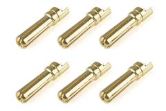 Team Corally - Bullit Steckverbinder 5.0mm - Stecker - mit Schlitz - Vergoldet - Ultra niedrigen Widerstand - Gerade Kabel - 6 St C-50154