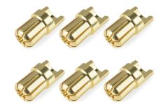 Team Corally - Bullit Steckverbinder 6.5mm - Stecker - mit Schlitz - Vergoldet - Ultra niedrigen Widerstand - Gerade Kabel - 6 St C-50155