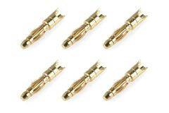 Team Corally - Bullit Steckverbinder 2.0mm - Stecker - mit Feder - Vergoldet - Gerade Kabel - 6 St C-50170