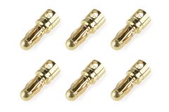 Team Corally - Bullit Steckverbinder 3.5mm - Stecker - mit Feder - Vergoldet - Gerade Kabel - 6 St C-50171