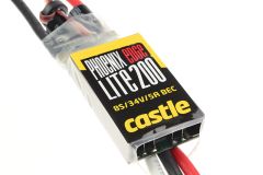 Castle - Phoenix Edge Lite 200 - Hochleistungs Brushless Flug und Heli Regler - Leichte Ausführung - Datenspeicher - Telemetrie fähig - Aux. Kabel -