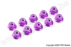 G-Force RC - Aluminium Sechskantmutter Selbstsichernd - M3 - mit Bund - Violet - 10 St GF-0401-032