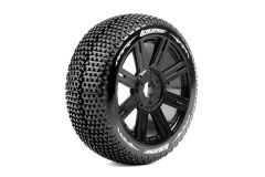 Louise RC - B-TURBO - 1-8 Buggy Reifen - Fertig Verklebt - Super Soft - Speichen Felgen Schwarz - Hex 17mm - 1 Paar LR-T3104VB