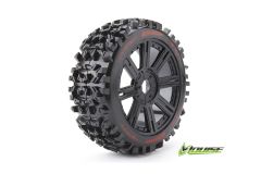 Louise RC - B-PIONEER - 1-8 Buggy Reifen - Fertig Verklebt - Soft - Speichen Felgen Schwarz - Hex 17mm - 1 Paar LR-T3130SB