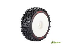 Louise RC - B-PIONEER - 1-8 Buggy Reifen - Fertig Verklebt - Soft - Felgen Weiss - Hex 17mm - 1 Paar LR-T3130SW