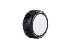 Louise RC - B-HORNET - 1-8 Buggy Reifen - Fertig Verklebt - Soft - Felgen Weiss - Hex 17mm - 1 Paar LR-T3150SW