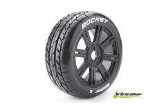 Louise RC - B-ROCKET - 1-8 Buggy Reifen - Fertig Verklebt - Soft - Speichen Felgen Schwarz - Hex 17mm - 1 Paar LR-T3190SB