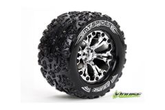 Louise RC - MT-SPIDER - 1-10 Monster Truck Reifen - Fertig Verklebt - Soft - 2.8 Felgen Chrom - 0-Offset - 2.8 Felgen Chrom - 0-Offset - EP STAMPEDE