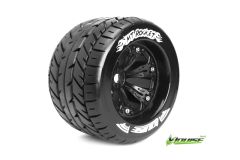 Louise RC - MT-ROCKET - 1-8 Monster Truck Reifen - Fertig Verklebt - Medium - 3.8 Felgen Schwarz - 0-Offset - EP E-MAXX Vorder - Hinten - GP REVO 3.