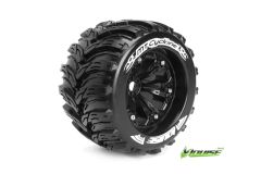 Louise RC - MT-CYCLONE - 1-8 Monster Truck Reifen - Fertig Verklebt - Medium - 3.8 Felgen Schwarz - 0-Offset - EP E-MAXX Vorder - Hinten - GP REVO 3