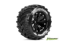 Louise RC - MT-CYCLONE - 1-10 Monster Truck Reifen - Fertig Verklebt - Soft - 2.8 Felgen Schwarz - BB - GP JATO 2WD Vorder - GP STAMPEDE 2WD Vorder -