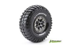 Louise RC - CR-ARDENT - 1-10 Crawler Reifen - Fertig Verklebt - Super Soft - 2.2 Felgen Schwarz Chrom - Hex 12mm - 1 Paar LR-T3237VBC