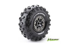 Louise RC - CR-ROWDY - 1-10 Crawler Reifen - Fertig Verklebt - Super Soft - 2.2 Felgen Schwarz Chrom - Hex 12mm - 1 Paar LR-T3238VBC