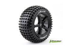 Louise RC - T-ROCK - 1-8 Truggy Reifen - Fertig Verklebt - Soft - Speichen Felgen Schwarz - 0-Offset - Hex 17mm - 1 Paar LR-T3251SB