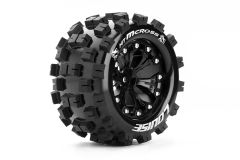 Louise RC - MT-MCROSS - 1-10 Monster Truck Reifen - Fertig Verklebt - Soft - 2.8 Felgen Schwarz - BB - GP JATO 2WD Vorder - GP STAMPEDE 2WD Vorder -