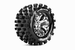 Louise RC - MT-ROCK - 1-10 Monster Truck Reifen - Fertig Verklebt - Soft - 2.8 Felgen Chrom - BB - GP JATO 2WD Vorder - GP STAMPEDE 2WD Vorder - GP R