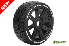 Louise RC - GT-TARMAC - MFT Technology - 1-8 Buggy Reifen - Fertig Verklebt - Super Soft - Speichen Felgen Schwarz - Hex 17mm - 1 Paar LR-T3285VB