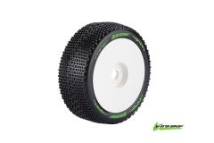 Louise RC - B-GROOVE - 1-8 Buggy Reifen - Fertig Verklebt - Soft - Felgen Weiss - Hex 17mm - 1 Paar LR-T370SW