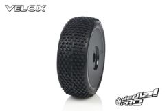 Medial Pro - Racing Reifen und Felgen verklebt - Velox - M2 Medium - Buggy 1/8 - 17mm Sechskant - Weisse Felgen MP-6405-M2