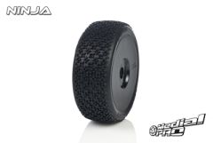 Medial Pro - Racing Reifen und Felgen verklebt - Ninja - M4 Super Soft - Buggy 1/8 - 17mm Sechskant - Weisse Felgen MP-6415-M4