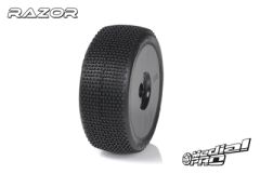 Medial Pro - Racing Reifen und Felgen verklebt - Razor - M3 Soft - Buggy 1/8 - 17mm Sechskant - Weisse Felgen MP-6445-M3