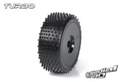 Medial Pro - Racing Reifen und Felgen verklebt - Turbo - M3 Soft - Buggy 1/8 - 17mm Sechskant - Weisse Felgen MP-6465-M3