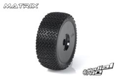 Medial Pro - Racing Reifen und Felgen verklebt - Matrix - M4 Super Soft - Buggy 1/8 - 17mm Sechskant - Weisse Felgen MP-6475-M4