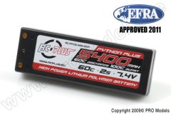 RC Plus - Python Plus Car 60C 5400 Mah 2S 7,4V Hard Case, 4mm Bullet Conn. RC-PPC50-5400-2S