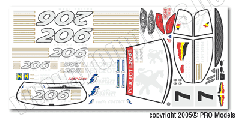 DEKORBOGEN PEUG206 BELUX 190MM T0710.1