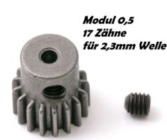 Motor-Ritzel M0,5 17Z, Welle 2,3mm z.B. für NOSRAM Micro 370 Thunder Tiger 03021159T