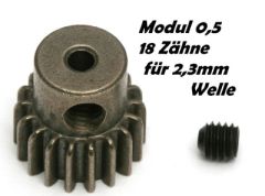 Motor-Ritzel M0,5 18Z, Welle 2,3mm z.B. für NOSRAM Micro 370 Thunder Tiger 03021160T