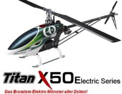 X50E Flybarless 6S POWER Combo, Heck-Starr-Antrieb, Kit + Thunde