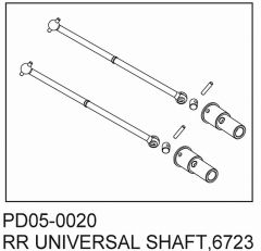 CVA Kardan-Wellen, Stahl, Hinten, Komplett-Set (2) Thunder Tiger PD05-0020