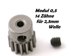 Motor-Ritzel M0,5 14Z, Welle 2,3mm z.B. für NOSRAM Micro 370 Thunder Tiger PD2184T