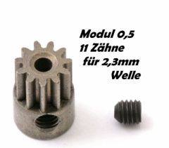 Motor-Ritzel M0,5 11Z, Welle 2,3mm z.B. für NOSRAM Micro 370 Thunder Tiger PD2210T