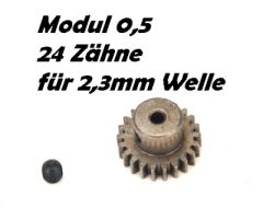 Motor-Ritzel M0,5 24Z, Welle 2,3mm z.B. für NOSRAM Micro 370 Thu