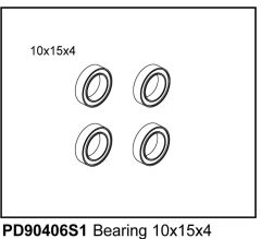 Kugellager 10x15x4 (4) u.A. für KAISER XS Thunder Tiger PD90406S1