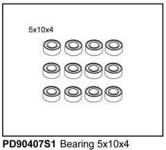 Kugellager 5x10x4 (10) u.A. für KAISER XS Thunder Tiger PD90407S1