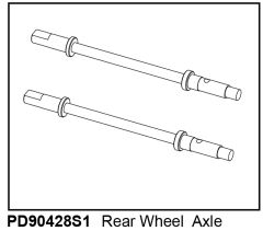 KAISER XS Rad-Achsen Hinten (2) Thunder Tiger PD90428S1